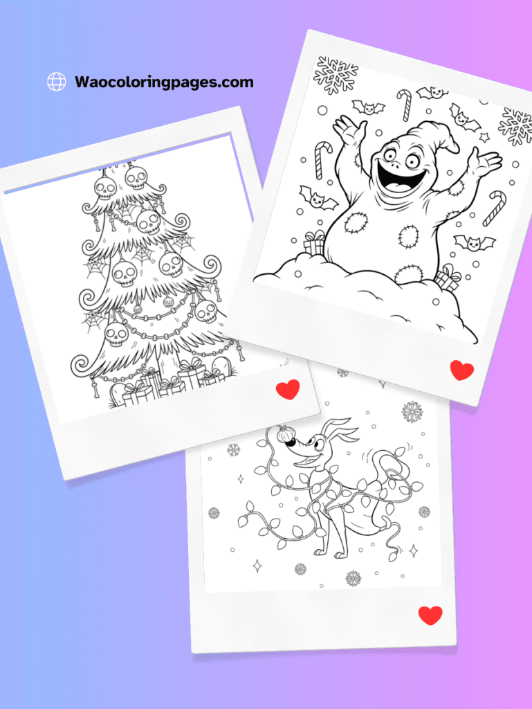 Christmas Coloring Pages 6 Featured image Nightmare before Christmas