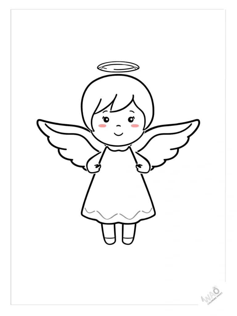 Christmas ornaments coloring pages angel shape.