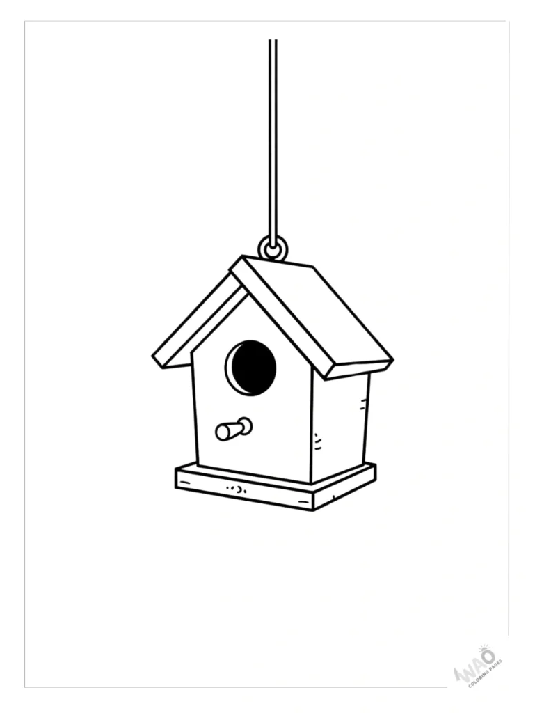 Christmas ornaments coloring pages birdhouse.