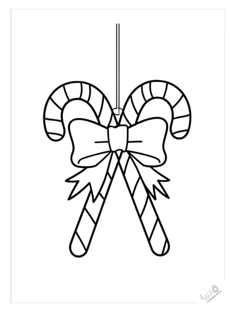 Christmas ornaments coloring pages candy cane.