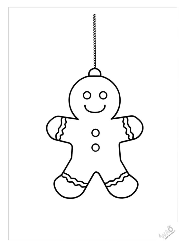 Christmas ornaments coloring pages gingerbread man.