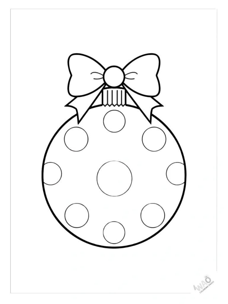 Christmas ornaments coloring pages with dots.