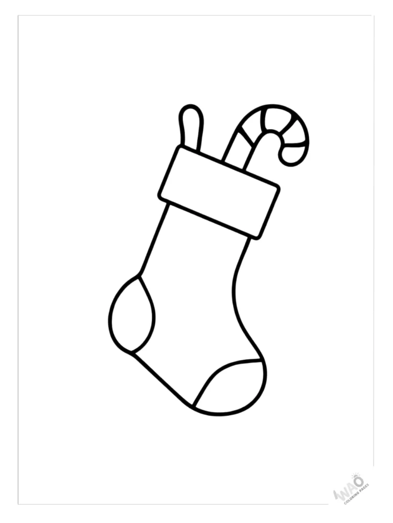 Christmas ornaments coloring pages mini stocking.