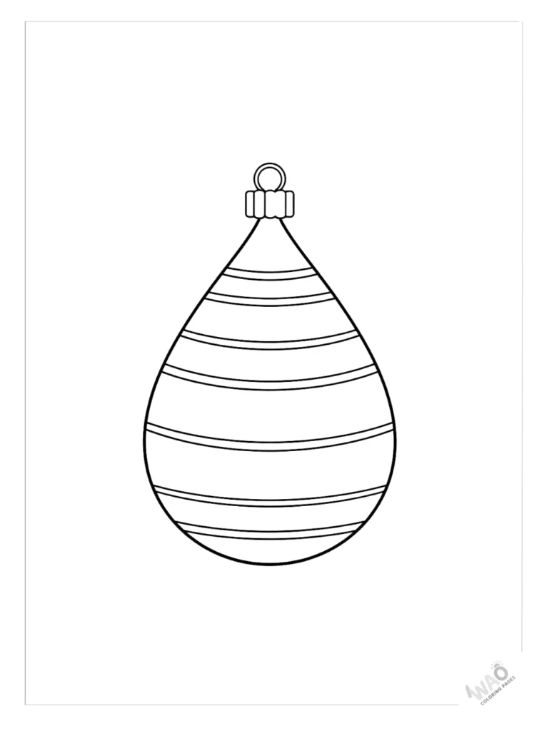 Christmas ornaments coloring pages teardrop shape.