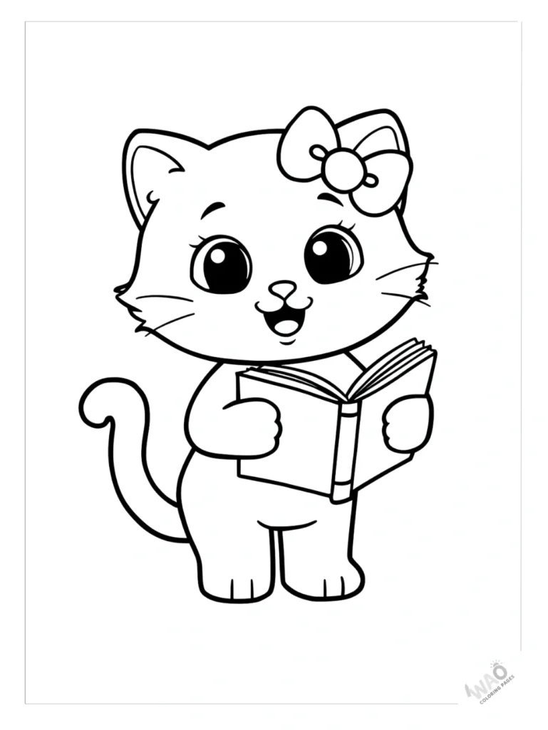 Hello Kitty Christmas coloring pages singing carols.