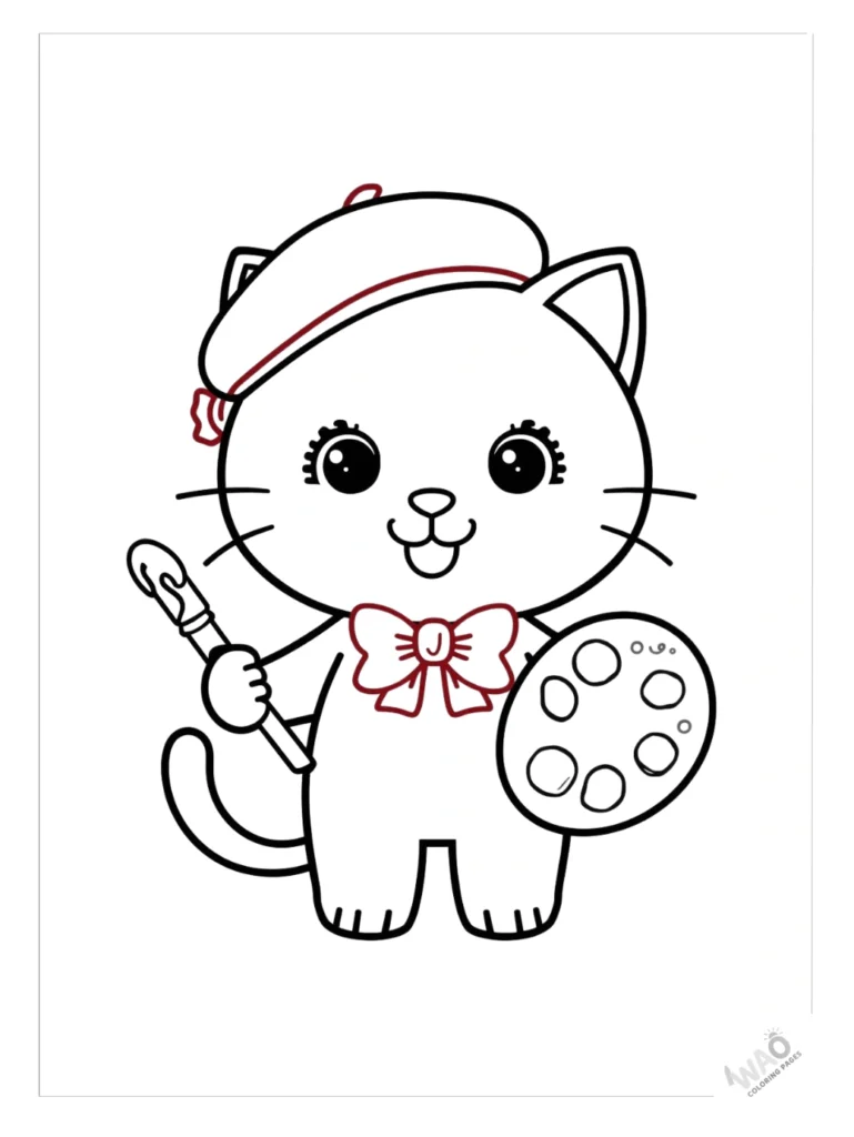 Hello Kitty coloring pages painting art.