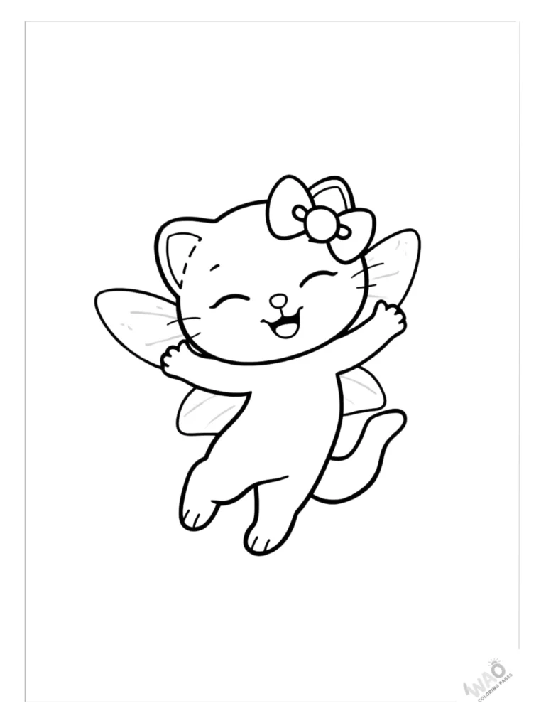Hello Kitty coloring pages fairy wings.