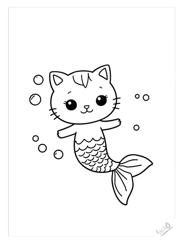 Hello Kitty coloring pages mermaid.